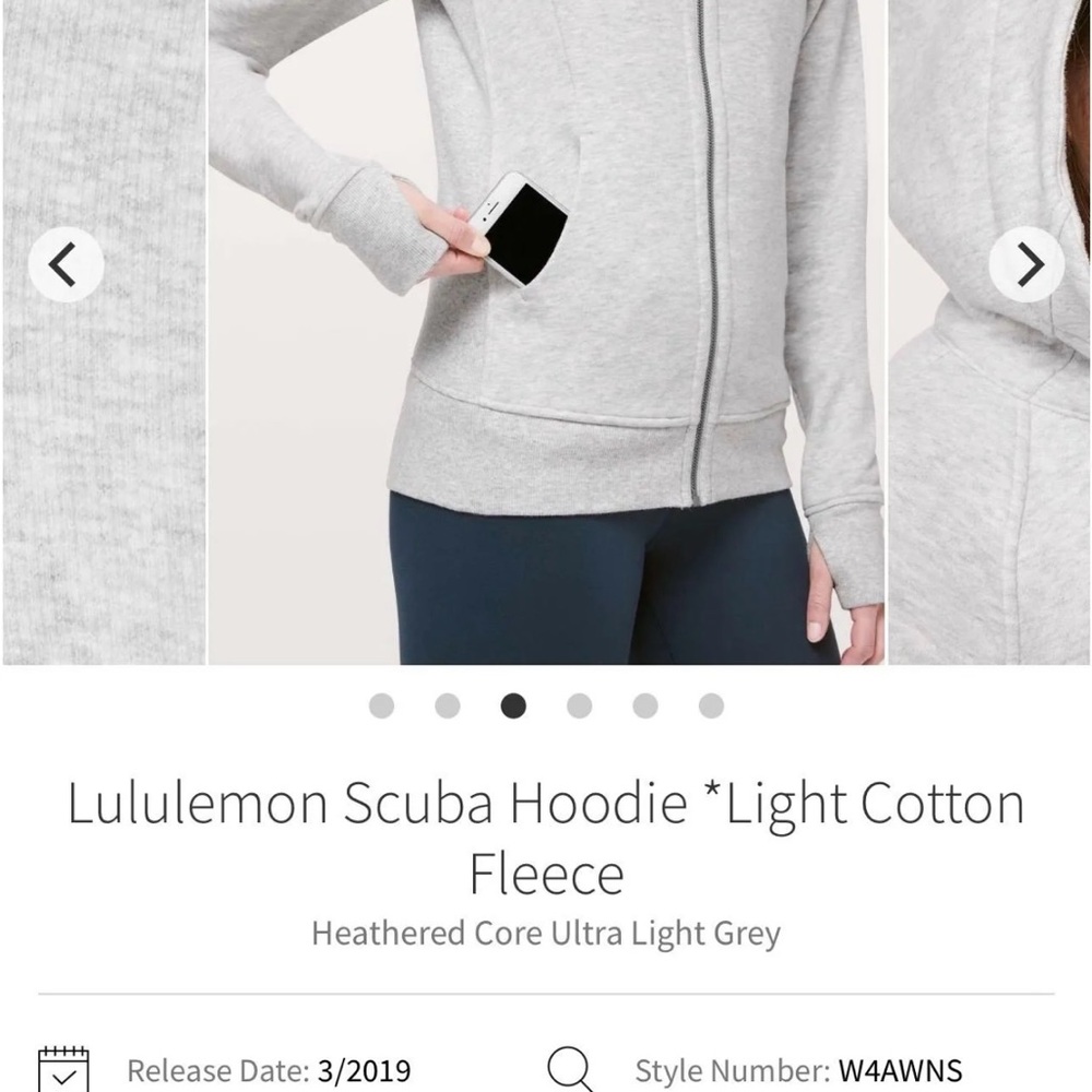 lululemon athletica Light Heather Gray Scuba Hoodie